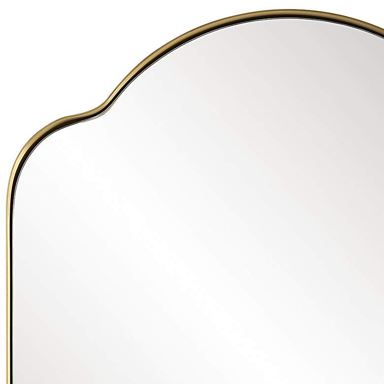Image 4 Sidney Plated Brushed Brass 20 inch x 30 inch Arch Wall Mirror more views