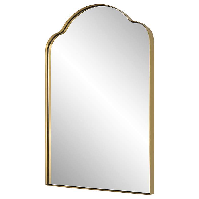 Image 5 Sidney Plated Brushed Brass 20" x 30" Arch Wall Mirror more views