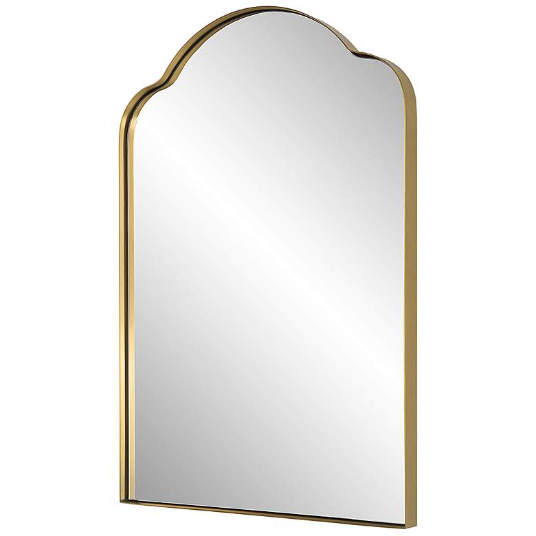Image 6 Sidney Plated Brushed Brass 20 inch x 30 inch Arch Wall Mirror more views