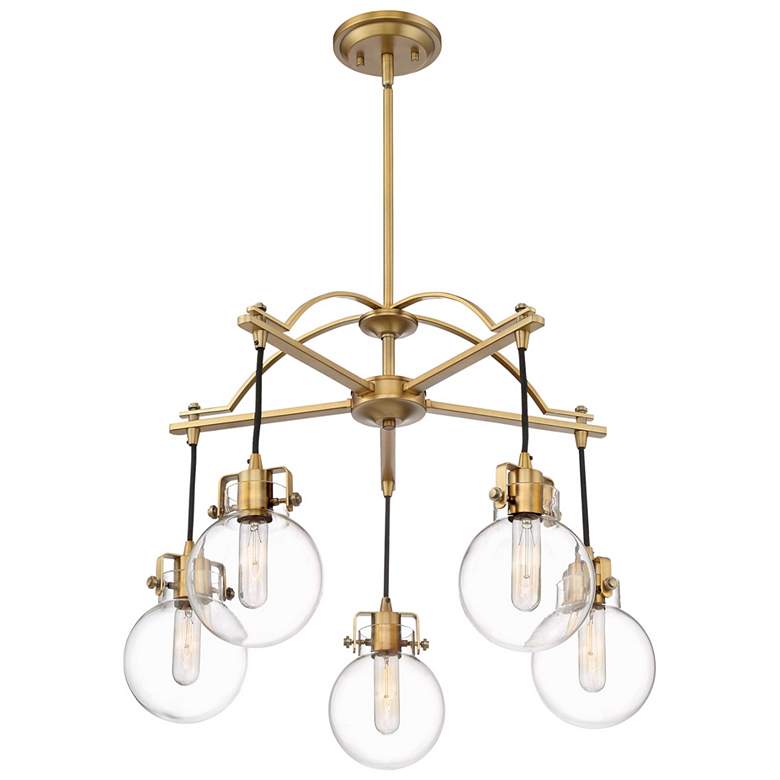 Image 2 Sidwell 5-Lt Brass Chandelier more views