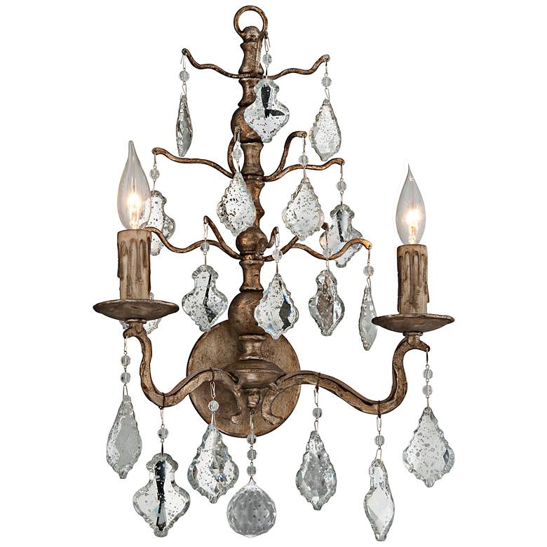 Image 1 Siena 20 1/4"H Vienna Bronze Antique Mirror Wall Sconce