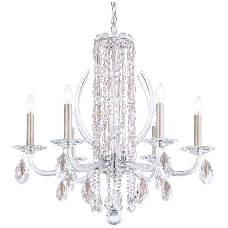 Image 1 Siena 23.5"H x 24.5"W 6-Light Crystal Chandelier in Antique Silve