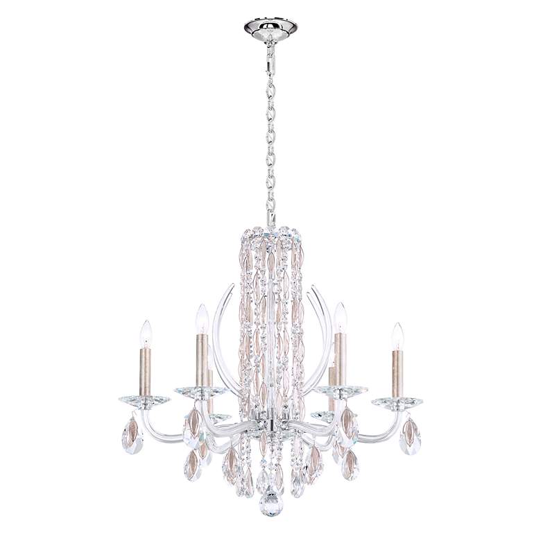 Image 3 Siena 23.5"H x 24.5"W 6-Light Crystal Chandelier in Antique Silve more views