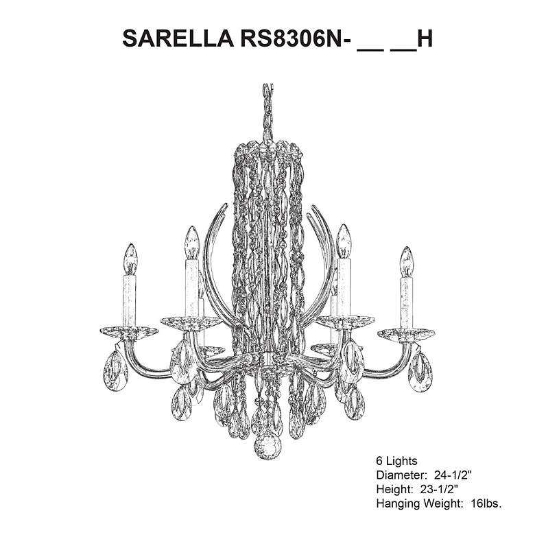 Image 6 Siena 23.5"H x 24.5"W 6-Light Crystal Chandelier in Antique Silve more views