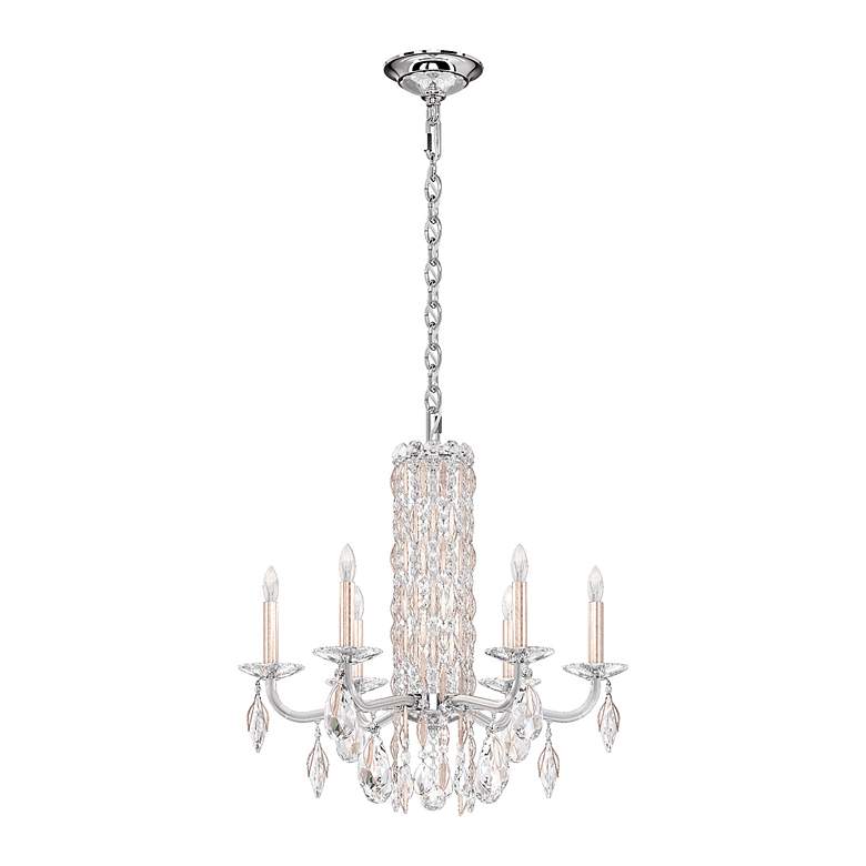 Image 2 Siena 23.5"H x 24.5"W 6-Light Crystal Chandelier in Antique Silve