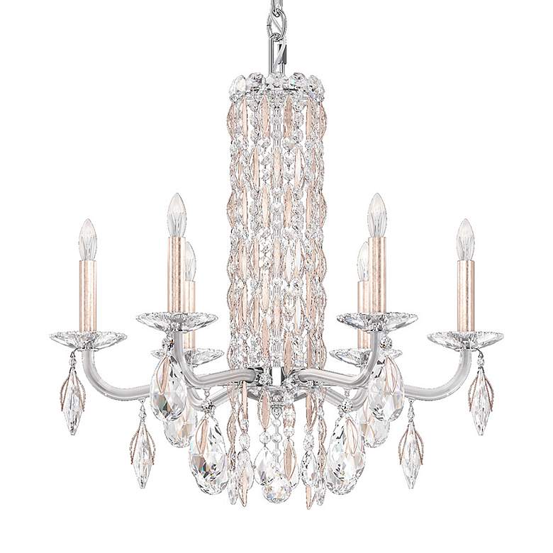 Image 3 Siena 23.5"H x 24.5"W 6-Light Crystal Chandelier in Antique Silve more views