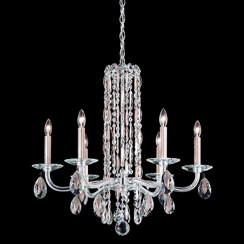 Image 4 Siena 23.5"H x 24.5"W 6-Light Crystal Chandelier in Antique Silve more views