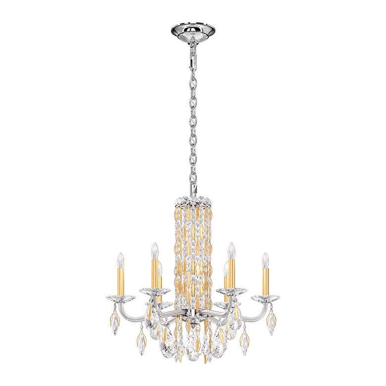 Image 2 Siena 23.5"H x 24.5"W 6-Light Crystal Chandelier in Heirloom Gold
