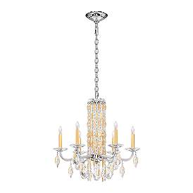 Image2 of Siena 23.5"H x 24.5"W 6-Light Crystal Chandelier in Heirloom Gold