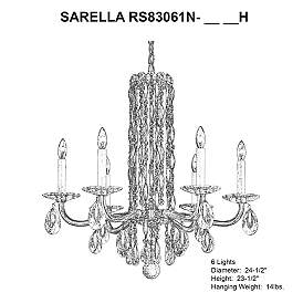 Image4 of Siena 23.5"H x 24.5"W 6-Light Crystal Chandelier in Heirloom Gold more views