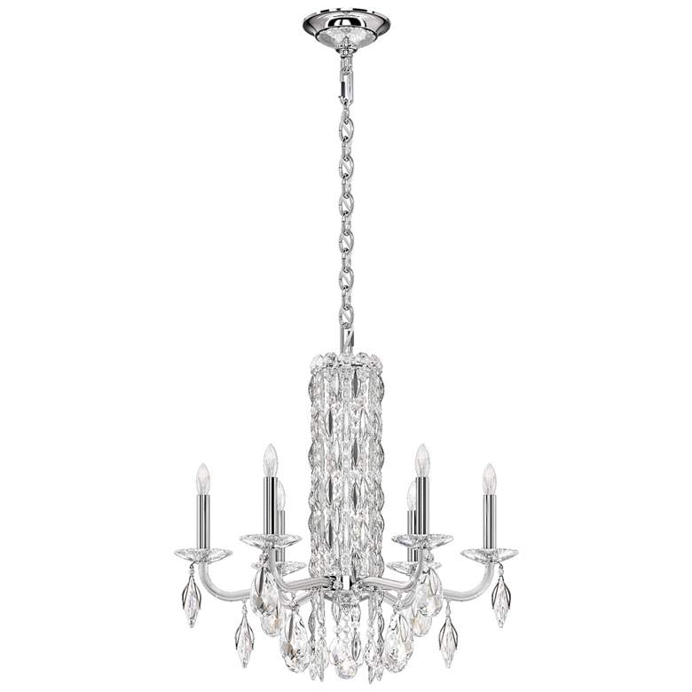 Image 1 Siena 23.5"H x 24.5"W 6-Light Crystal Chandelier in Pol Stainless