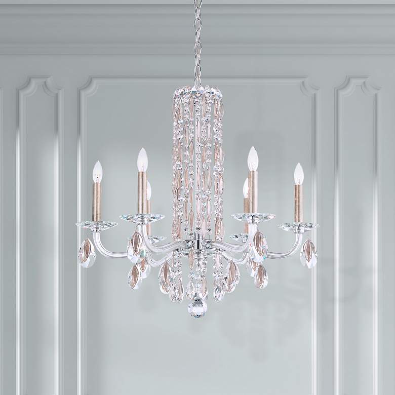 Image 1 Siena 23.5"H x 24.5"W 6-Light Crystal Chandelier in White