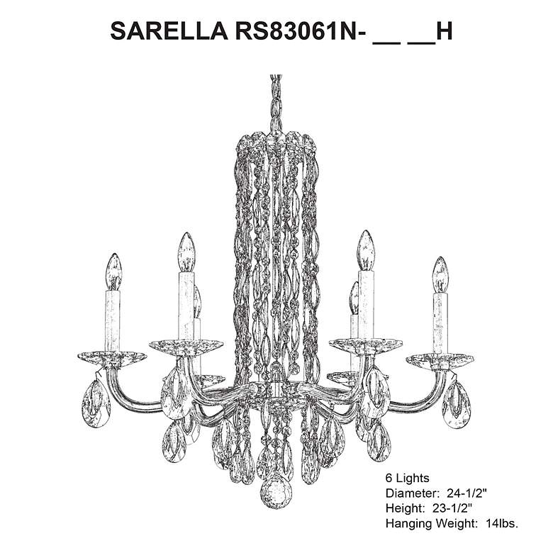 Image 4 Siena 23.5"H x 24.5"W 6-Light Crystal Chandelier in White more views