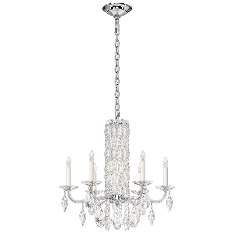Image 1 Siena 23.5"H x 24.5"W 6-Light Crystal Chandelier in White