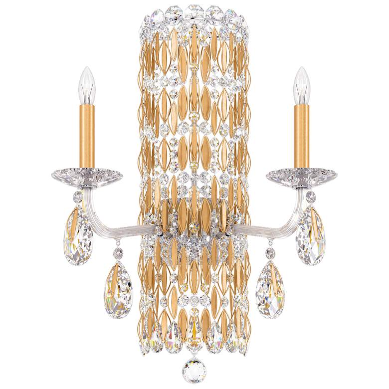Image 1 Siena 23"H x 16"W 2-Light Crystal Wall Sconce in Antique Silver