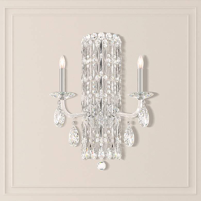 Image 1 Siena 23"H x 16"W 2-Light Crystal Wall Sconce in Polished Stainle