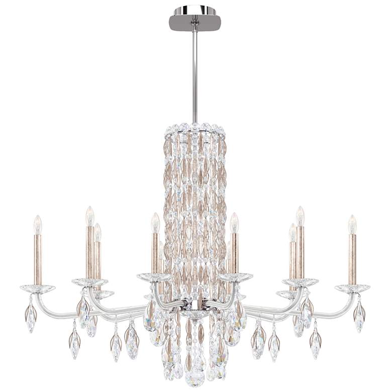Image 1 Siena 30"H x 40.5"W 10-Light Crystal Chandelier in Antique Silver