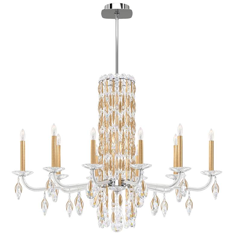 Image 2 Siena 30"H x 40.5"W 10-Light Crystal Chandelier in Heirloom Gold