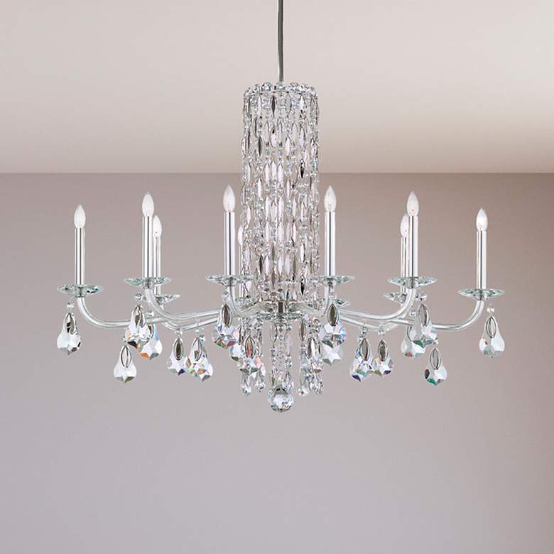 Image 1 Siena 30"H x 40.5"W 10-Light Crystal Chandelier in Heirloom Gold