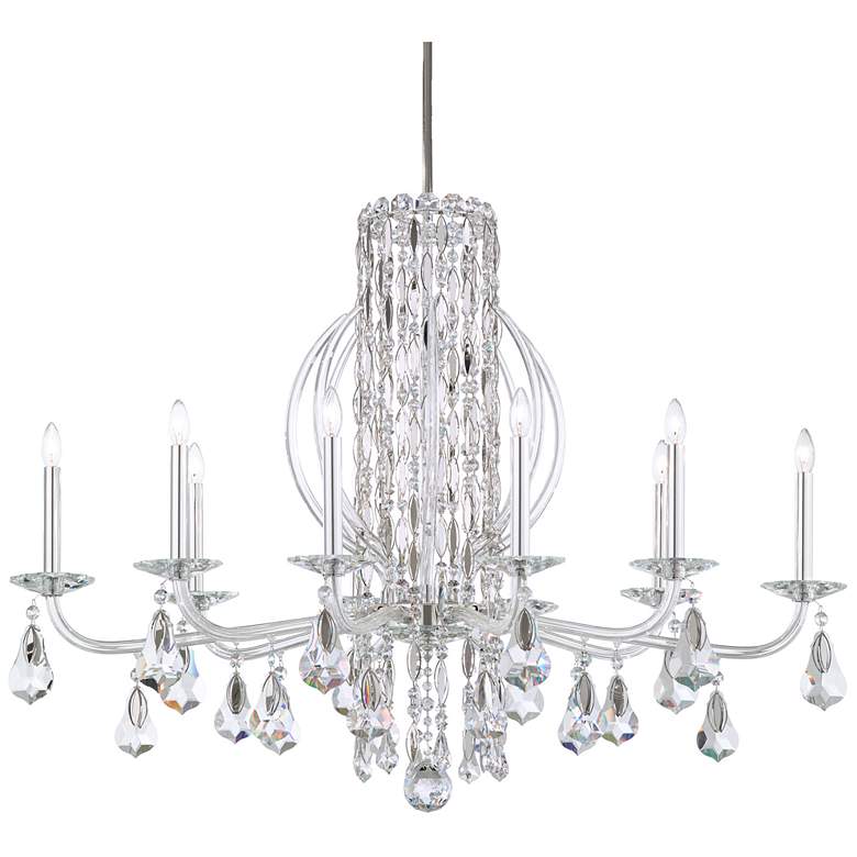 Image 1 Siena 30"H x 40.5"W 10-Light Crystal Chandelier in Polished Stain
