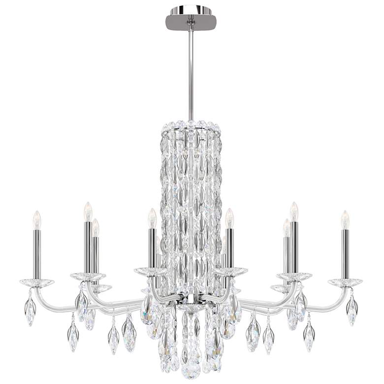 Image 1 Siena 30"H x 40.5"W 10-Light Crystal Chandelier in Polished Stain