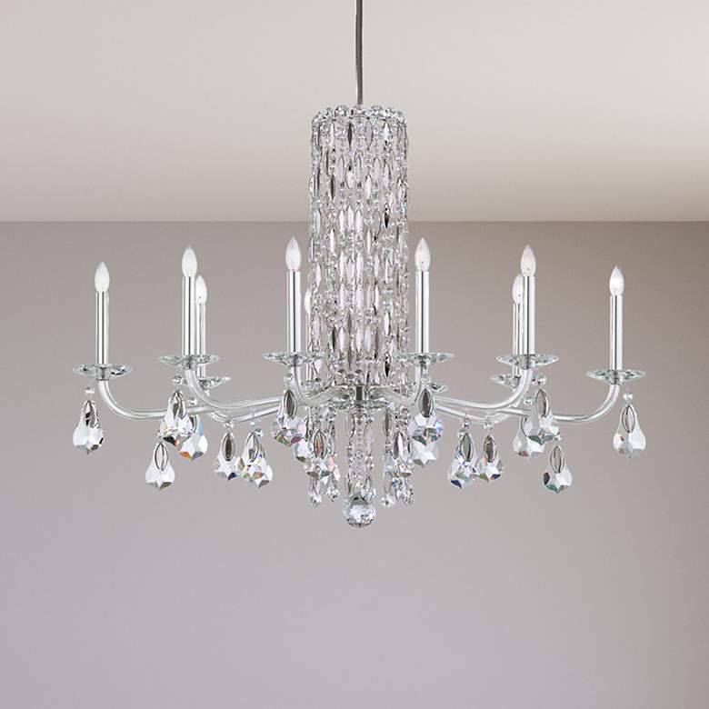 Image 1 Siena 30"H x 40.5"W 10-Light Crystal Chandelier in Polished Stain