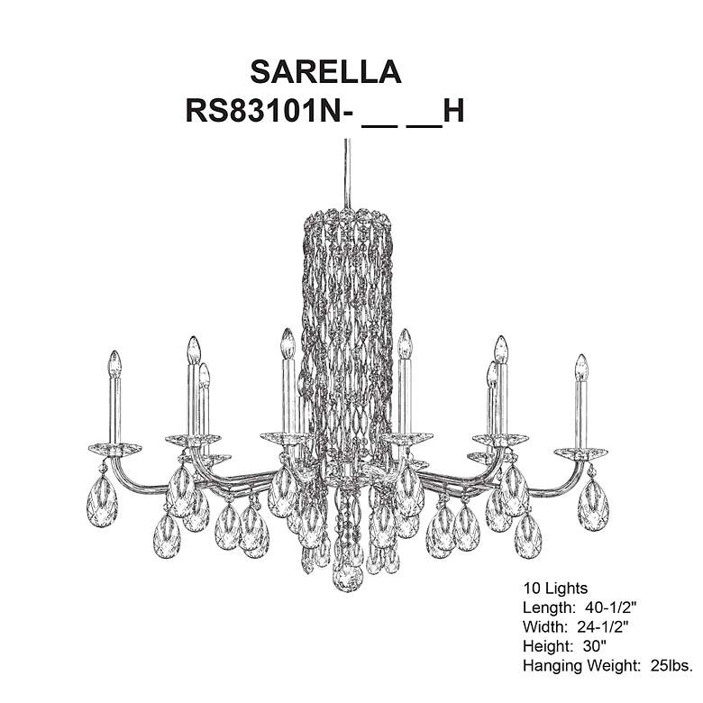 Image 5 Siena 30"H x 40.5"W 10-Light Crystal Chandelier in Polished Stain more views
