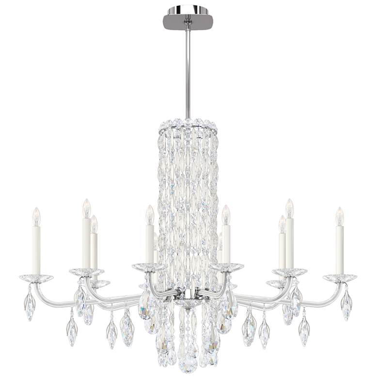 Image 1 Siena 30"H x 40.5"W 10-Light Crystal Chandelier in White