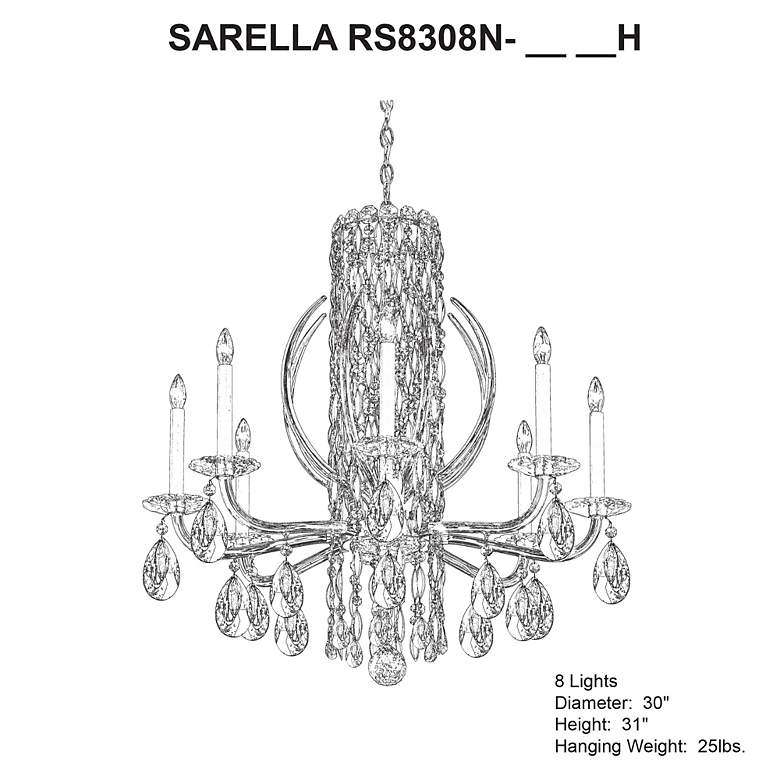 Image 5 Siena 31"H x 30"W 8-Light Crystal Chandelier in White more views