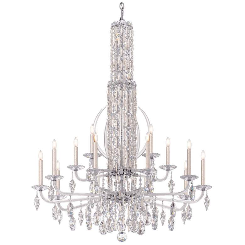 Image 1 Siena 50.5"H x 40.5"W 17-Light Crystal Chandelier in Antique Silv