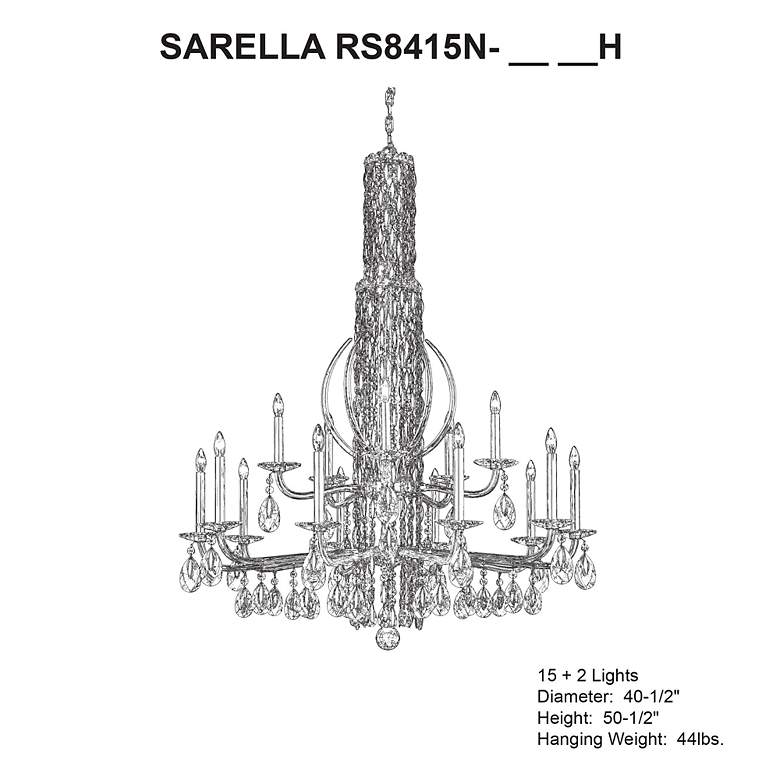 Image 5 Siena 50.5"H x 40.5"W 17-Light Crystal Chandelier in Pol Stainles more views