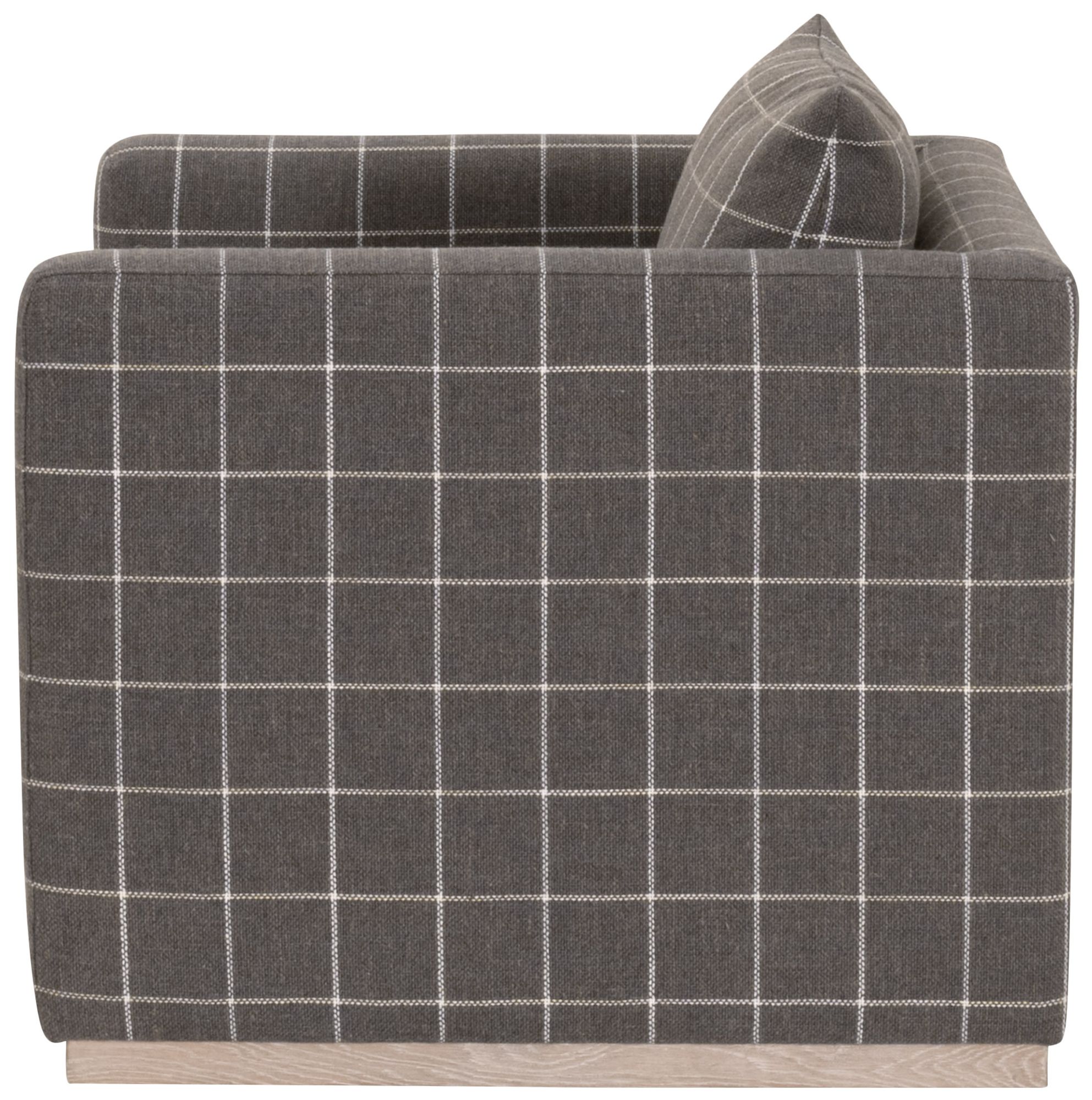 Image 3 Siena Plinth Base Swivel Club Chair, Performance Windowpane Steel more views