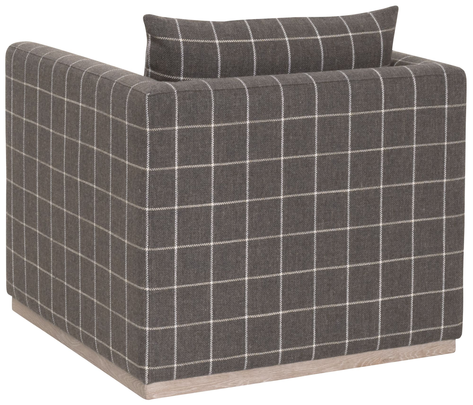 Image 4 Siena Plinth Base Swivel Club Chair, Performance Windowpane Steel more views