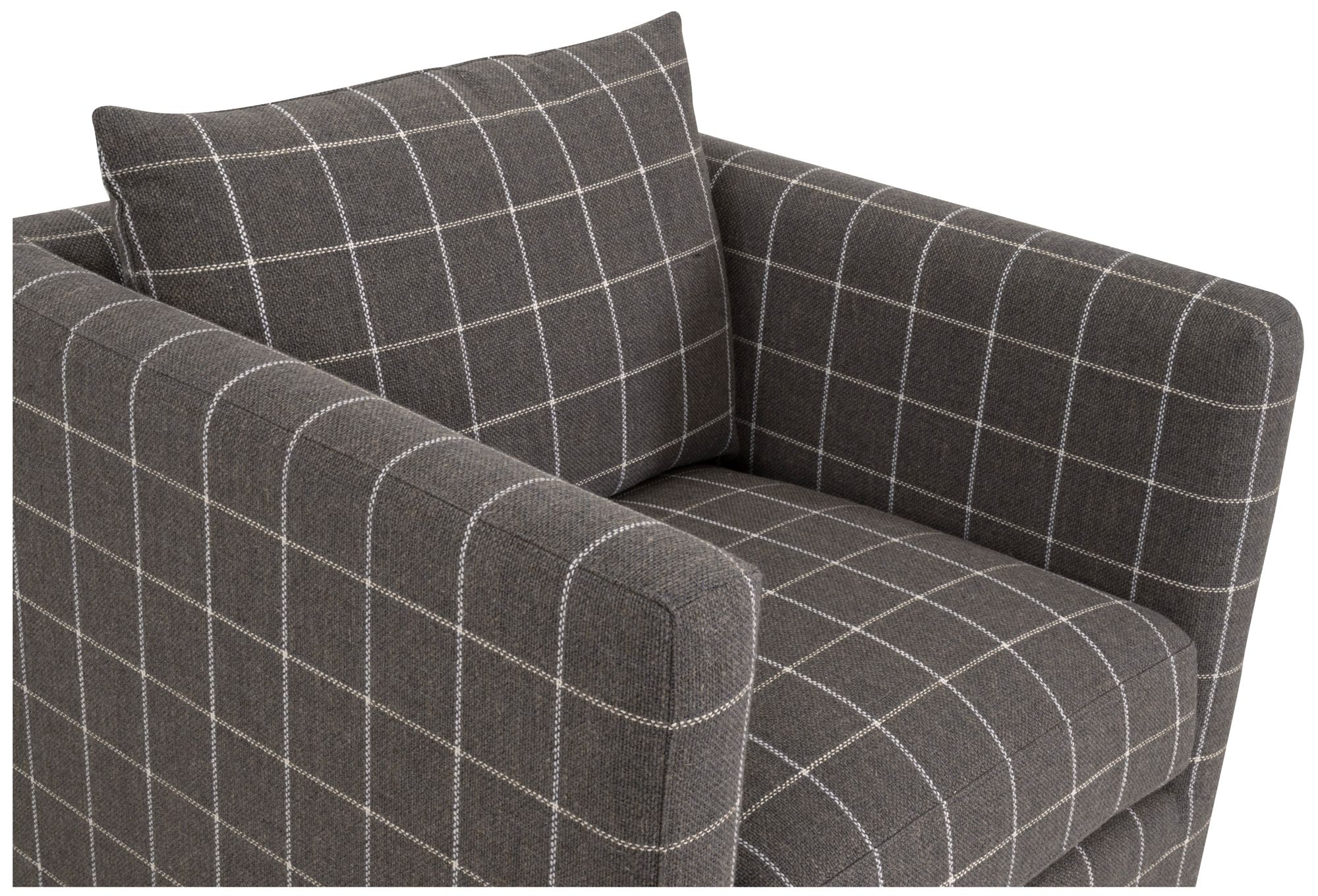 Image 6 Siena Plinth Base Swivel Club Chair, Performance Windowpane Steel more views