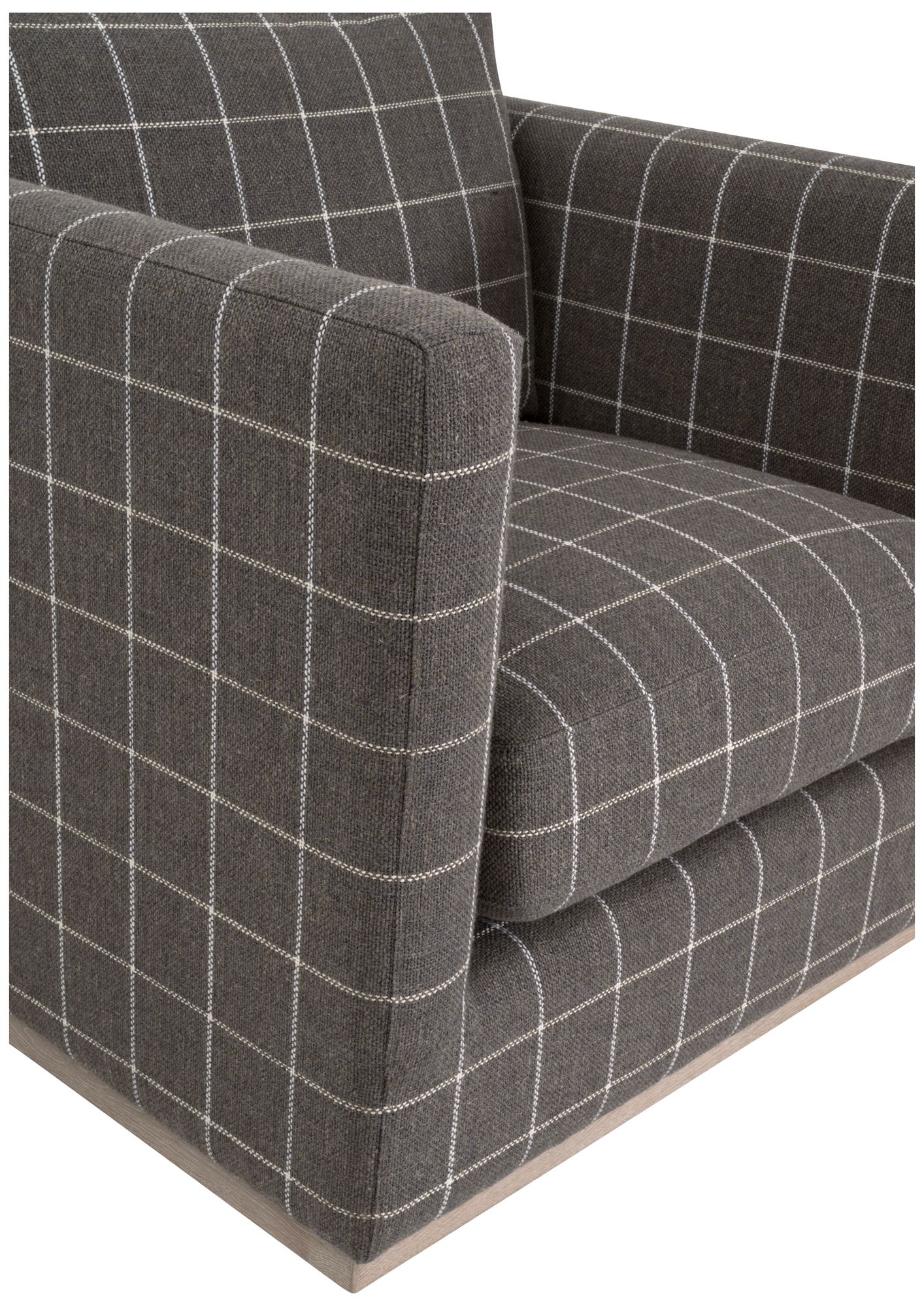 Image 7 Siena Plinth Base Swivel Club Chair, Performance Windowpane Steel more views