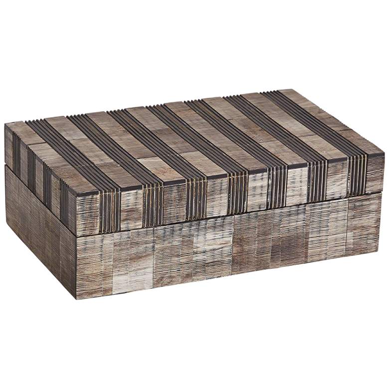 Image 1 Sienna 10 1/2" Wide Striped Buffalo Horn Decorative Box