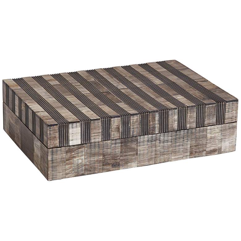 Image 1 Sienna 13 1/2" Wide Striped Buffalo Horn Decorative Box