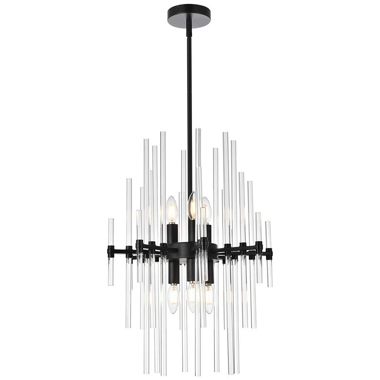 Image 1 Sienna 17" Crystal Rod Pendant In Black