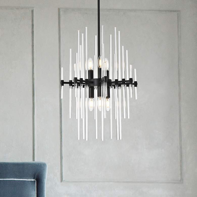 Image 1 Sienna 17" Crystal Rod Pendant In Black