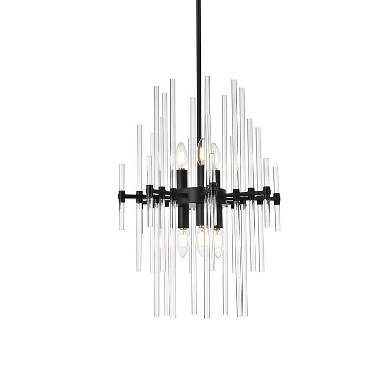 Image 4 Sienna 17" Crystal Rod Pendant In Black more views