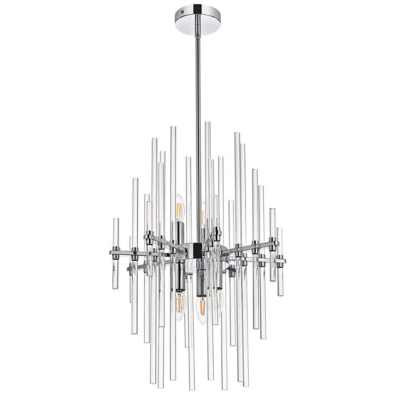 Image 5 Sienna 17" Wide Chrome and Clear Glass 6-Light Pendant more views