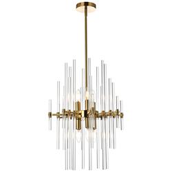 Sienna 17" Wide Gold and Clear Glass 6-Light Pendant