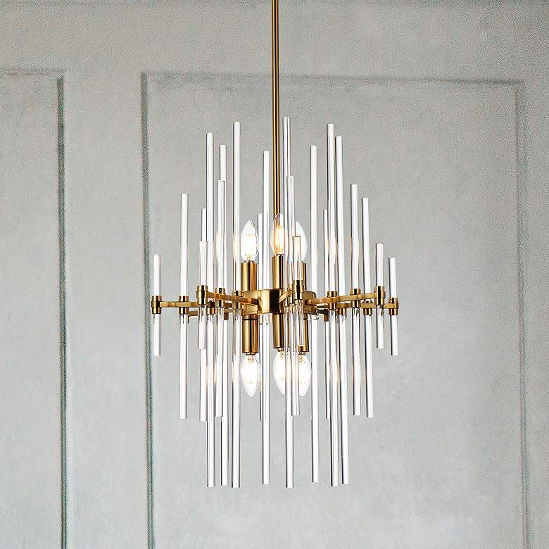 Image 2 Sienna 17" Wide Gold and Clear Glass 6-Light Pendant