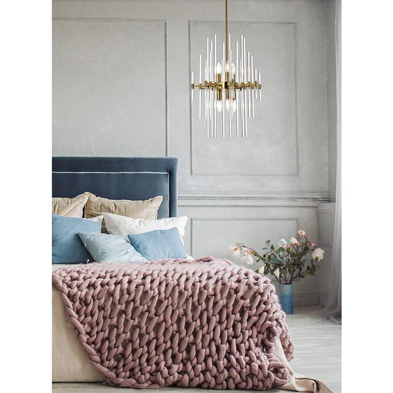 Image 4 Sienna 17" Wide Gold and Clear Glass 6-Light Pendant more views