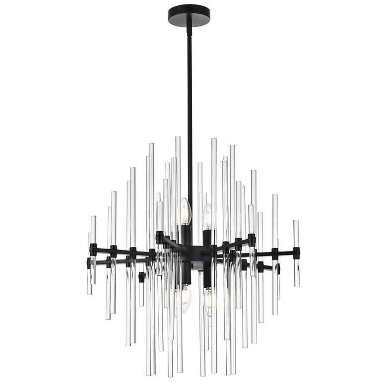 Image 2 Sienna 22 3/4" Wide Black 6-Light Diamond Chandelier
