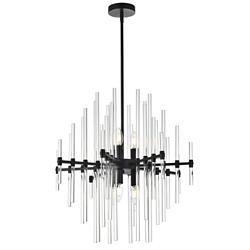 Sienna 22 3/4" Wide Black 6-Light Diamond Chandelier