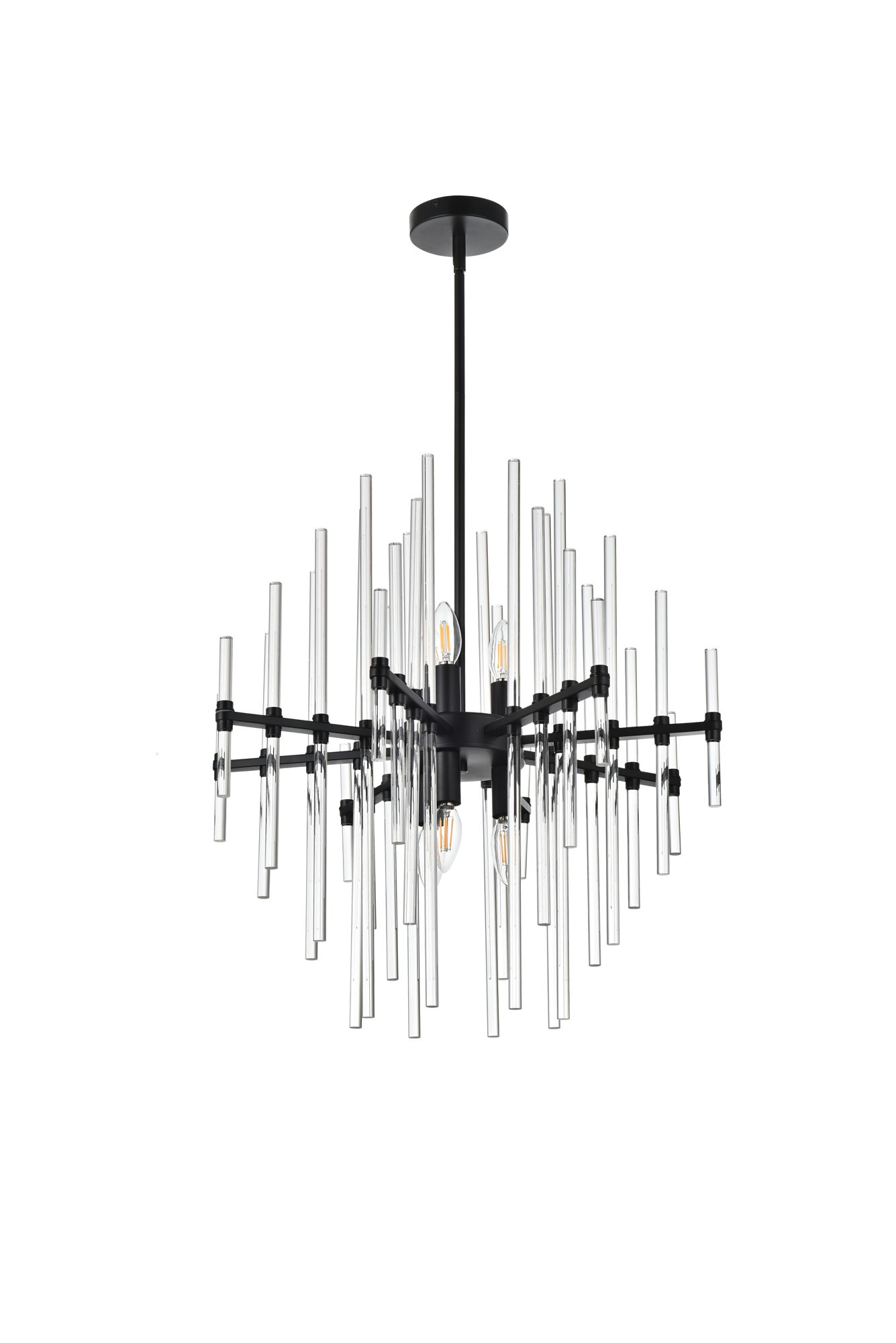 Sienna 22 3/4" Wide Black 6-Light Diamond Chandelier