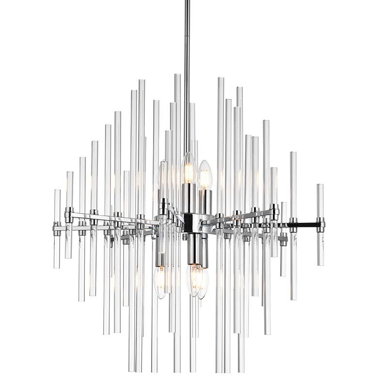 Image 3 Sienna 23" Wide Chrome and Clear Glass 6-Light Pendant