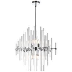 Sienna 23" Wide Chrome and Clear Glass 6-Light Pendant