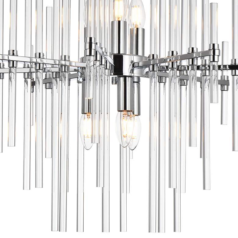 Image 4 Sienna 23" Wide Chrome and Clear Glass 6-Light Pendant more views